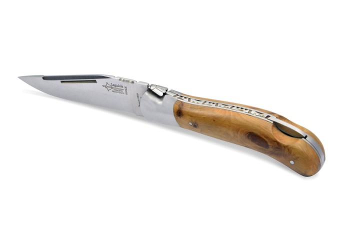 Laguiole pliant Grande Nature Prestige, manche en genévrier de 12 cm, finition mat