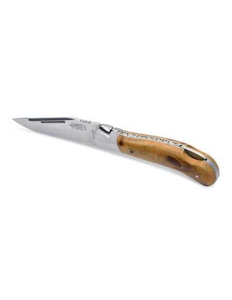 Laguiole folding knife Grande Nature Prestige, 12 cm juniper wood handle, matt finish