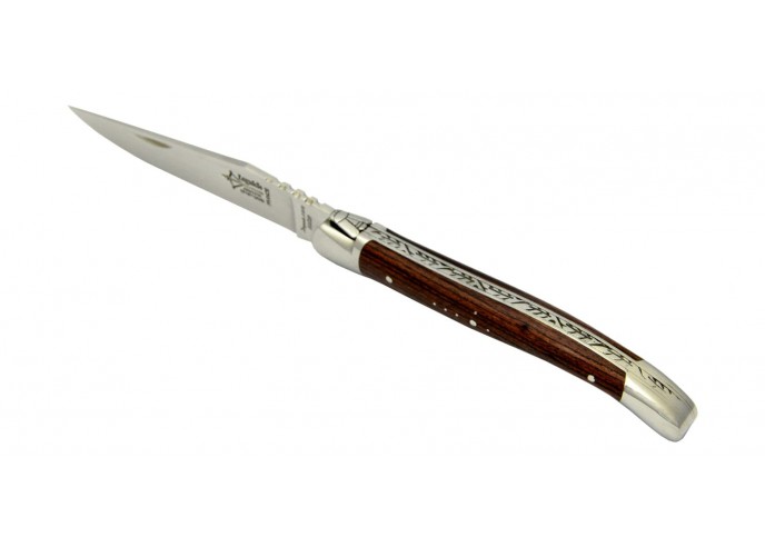 Laguiole Prestige folding knife, 12 cm purplewood handle, shiny finish