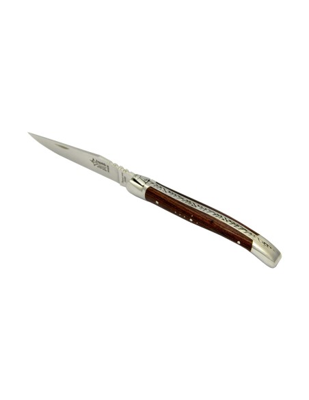 Laguiole Prestige folding knife, 12 cm purplewood handle, shiny finish