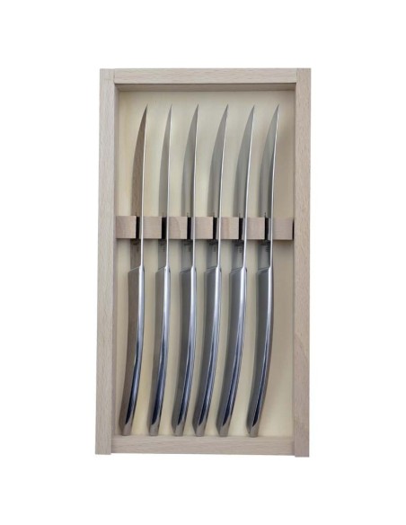 Coffret de 6 couteaux de table Le Thiers ® monobloc tout inox, lave-vaisselle