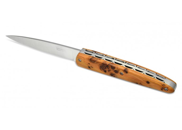 Arbalete folding knife, double plates, 12 cm juniper handle, matt finish