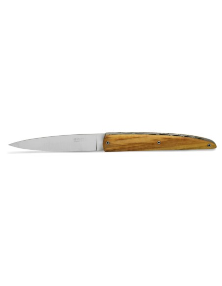 Arbalete folding knife, double plates, 12 cm olive wood handle, matt finish