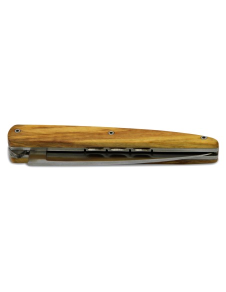 Arbalete folding knife, double plates, 12 cm olive wood handle, matt finish