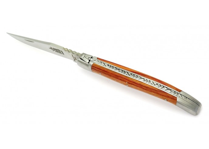 Laguiole Prestige folding knife, 12 cm rosewood handle, matt finish