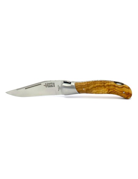 Laguiole pliant Grande Nature Prestige, manche en olivier de 12 cm, finition mat