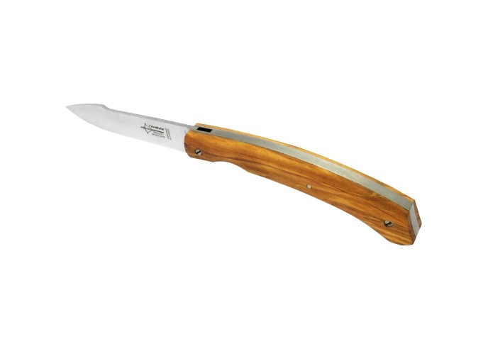 The Adventurer, 12 cm olive wood handle, liner-lock system, matt finish