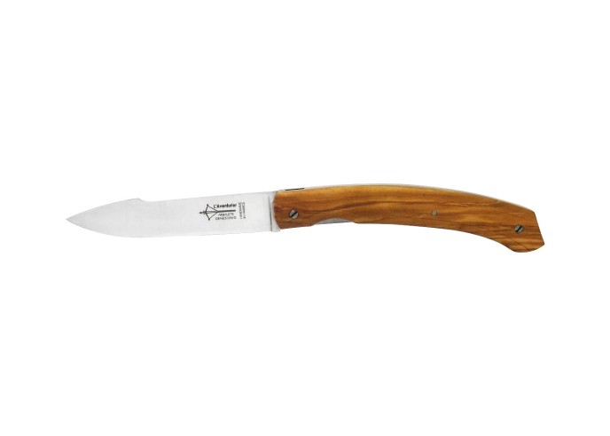 The Adventurer, 12 cm olive wood handle, liner-lock system, matt finish