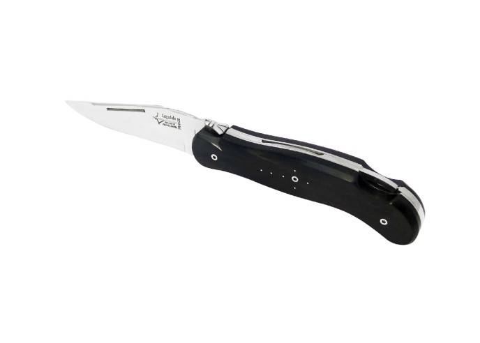 Laguiole knife Grande Nature Hand-Chiseled, 12 cm ebony wood handle