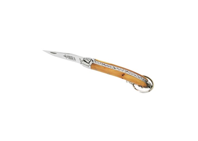 Laguiole Prestige porte-clés, manche en genévrier de 8 cm, finition mat