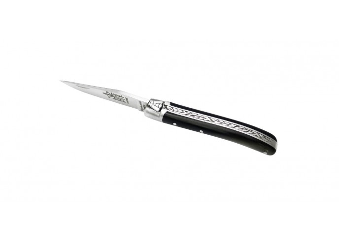 Laguiole folding knife for Ladies, 8 cm ebony wood handle, matt finish
