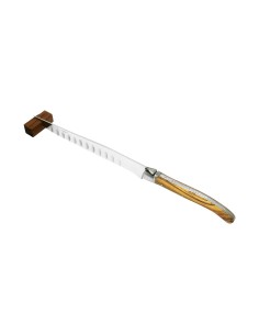 Laguiole ham knife, olive wood handle, matt finish