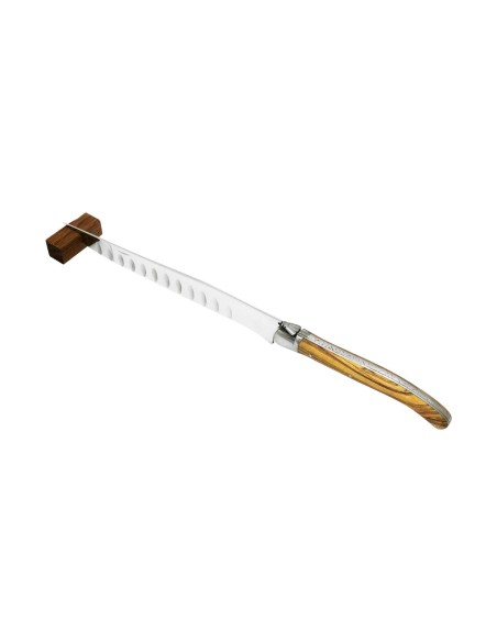Couteau à jambon Laguiole, manche en olivier de 12 cm, finition mat