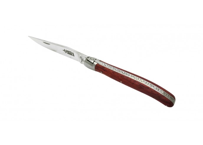 Laguiole Antan folding knife, 12 cm padouk wood handle, matt finish