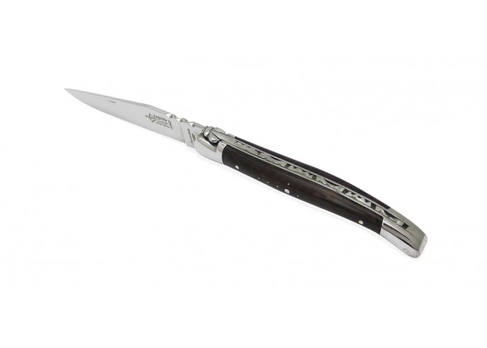 Laguiole Forged folding knife, 12 cm ebony wood handle, shiny finish