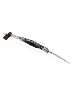 Couteau Laguiole avec tire-bouchon et poinçon en Pointe de Corne 12 cm
