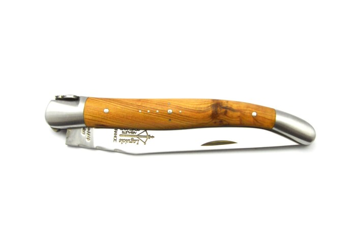 Laguiole pliant Forgé, manche en genévrier 12 cm, finition mat