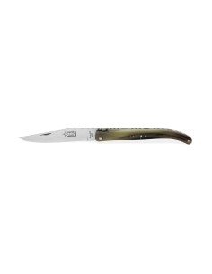 Laguiole Forged folding knife, 12 cm full handle in blond horn tip, shiny finish 2