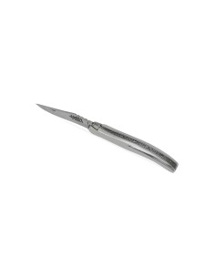 Laguiole pliant plein manche tout inox de 11 cm, finition brillant