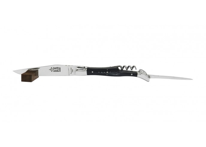 Laguiole folding knife Prestige, blade & corkscrew & punch, zebu's horn handle, shiny finish