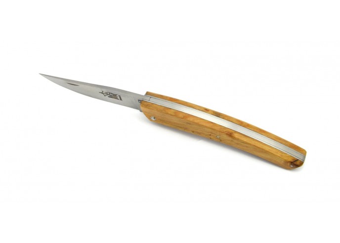 Le Thiers ® folding knife, smooth spring, juniper wood handle, matt finish