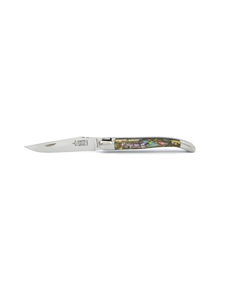 Laguiole folding knife for Ladies, abalone handle, shiny finish