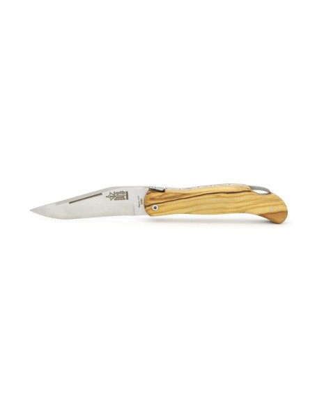 Laguiole folding knife Cubic Grande Nature, 12 cm olive wood handle, matt finish