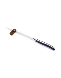 Couteau à pain laguiole, manche en acrylique bleu 12 cm, une mitre inox brillant 2