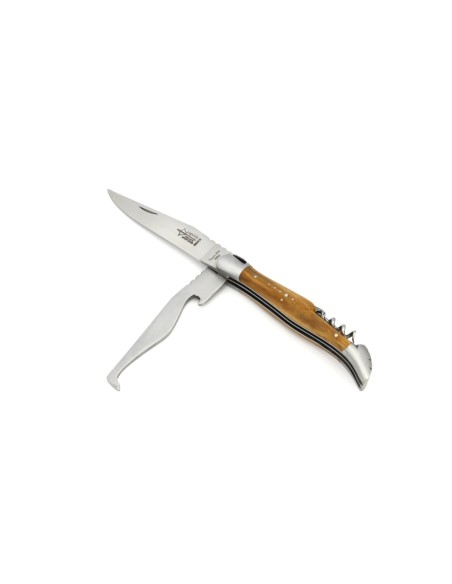 Laguiole Horse Rider folding knife, olive wood handle, matt finish