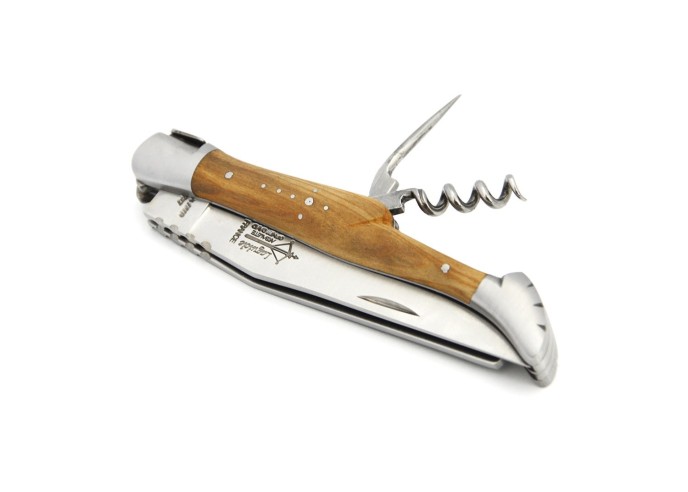 Laguiole Horse Rider folding knife, olive wood handle, matt finish