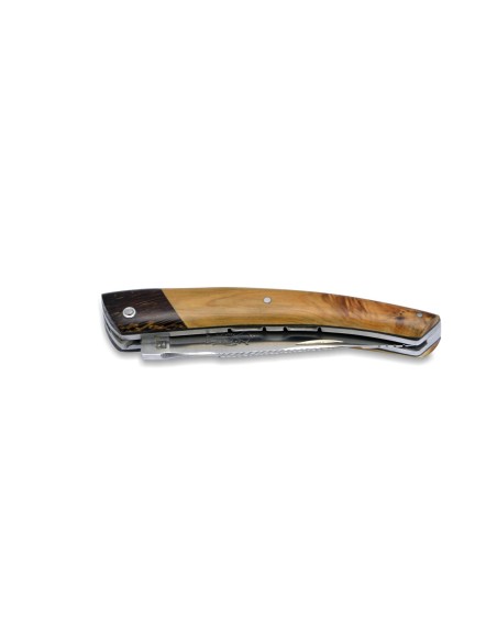 Le Thiers ® folding knife, palm wood false bolster, 12 cm juniper wood handle, matt finish