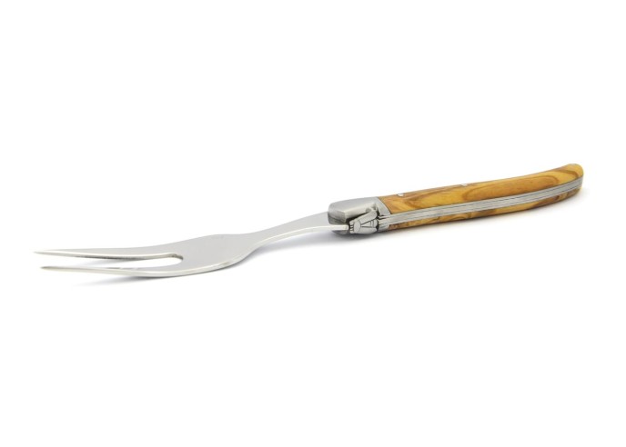 Laguiole cheese set, 12 cm olive wood handle, matt finish
