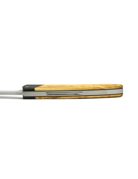 Arbalète pliant, fausse mitre en ébène, finition mat, manche en olivier de 12 cm