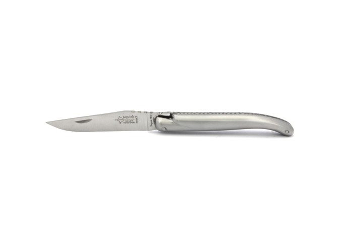 Laguiole Original folding knife, 11 cm full handle in matt stainless steel