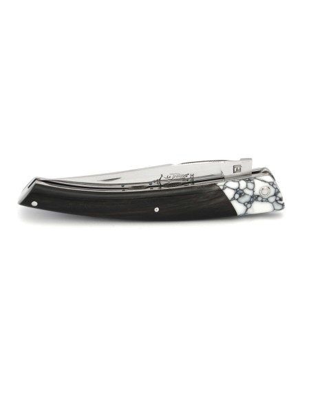 Le Thiers® pliant Prestige en pointe de corne noire et mitre avant façon marbre