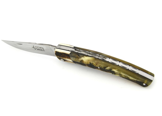 Le Thiers® pliant fausse mitre bois de cerf et manche en corne de buffle
