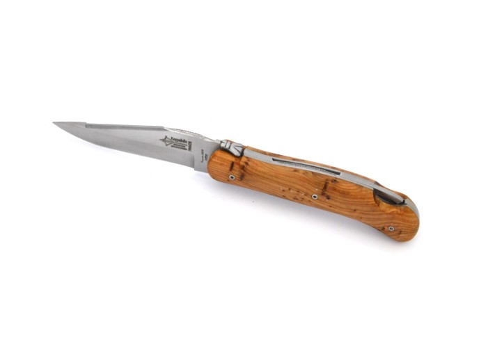 Laguiole pliant Grande Nature - Cube, manche en genévrier de 12 cm, finition mat