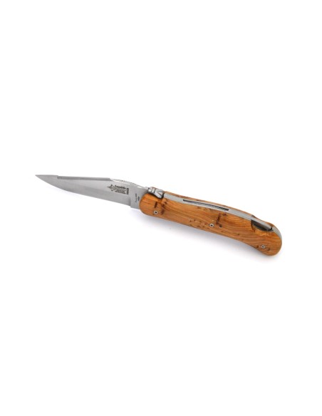 Laguiole pliant Grande Nature - Cube, manche en genévrier de 12 cm, finition mat