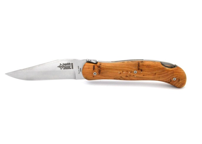 Laguiole pliant Grande Nature - Cube, manche en genévrier de 12 cm, finition mat