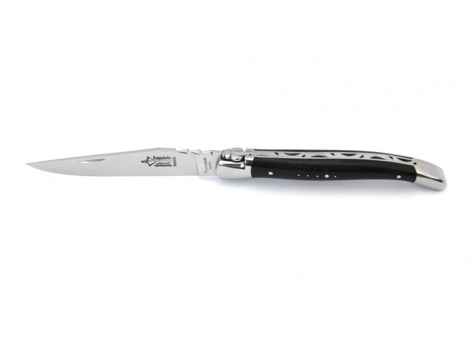 Laguiole folding knife Forged, a 12 cm black buffalo handle, shiny finish