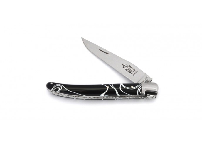 Laguiole folding knife for Ladies, 11 cm rainbow acrylic handle, shiny finish