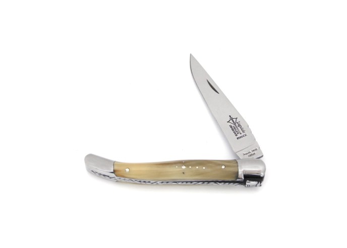 Couteau Laguiole Féminin en pointe de corne blonde - Arbalète G.David