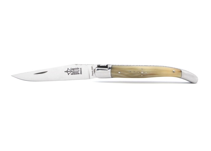Couteau Laguiole Féminin en pointe de corne blonde - Arbalète G.David