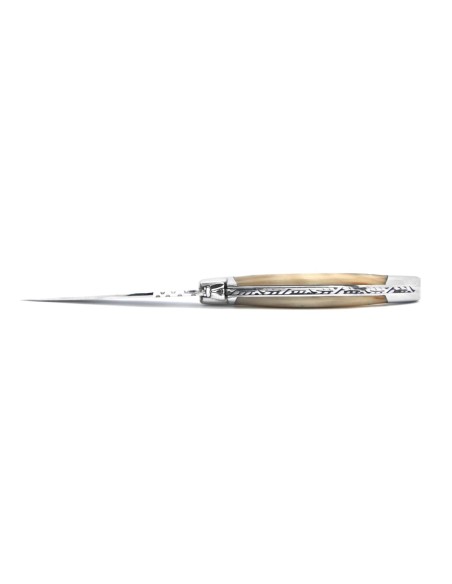 Couteau Laguiole Féminin en pointe de corne blonde - Arbalète G.David
