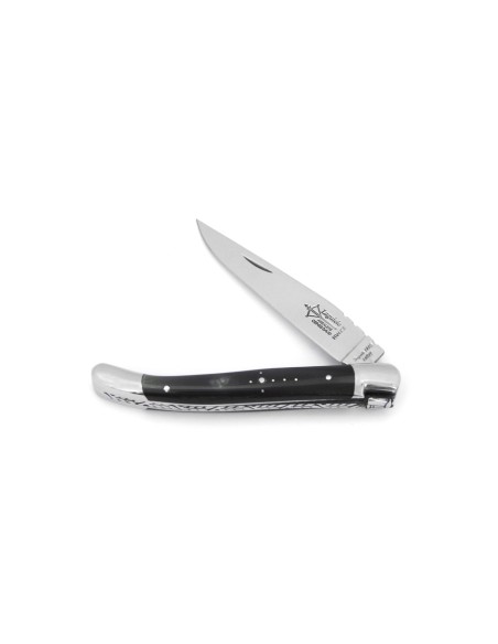 Laguiole folding knife for Ladies, 11 cm zebu's horn handle, shiny finish