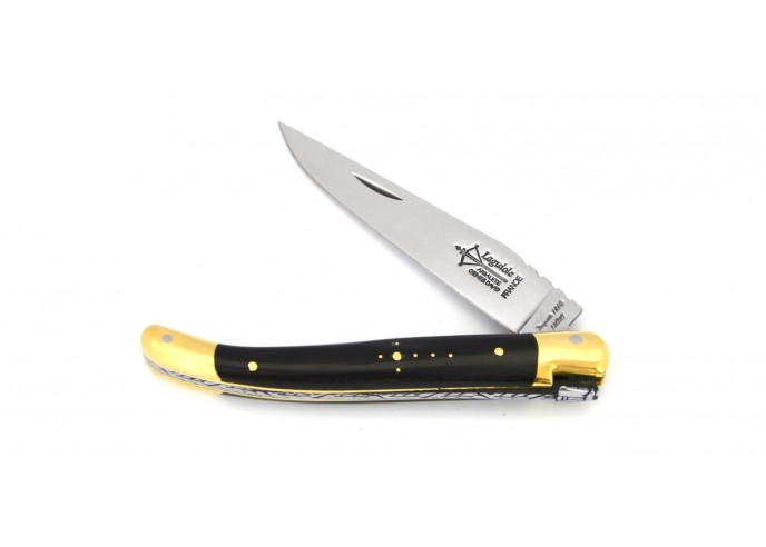 Laguiole folding knife for Ladies, 11 cm zebu's horn handle, shiny finish
