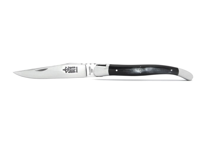 Laguiole Prestige folding knife, 12 cm zebu's horn handle, shiny finish