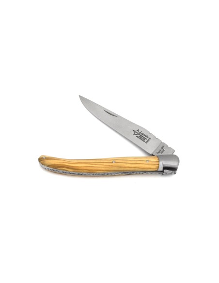Laguiole folding knife for Ladies, 11 cm olive wood handle, matt finish
