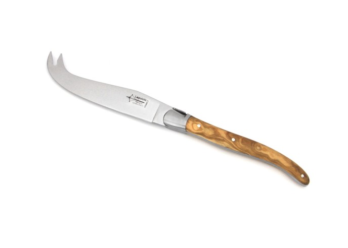 Couteau à fromage Laguiole, manche en olivier avec finition mat