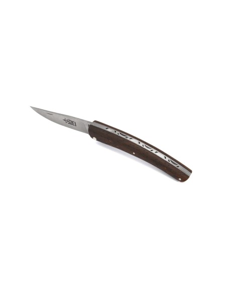 Le Thiers ® folding knife guilloché, 12 cm wengue wood handle, matt finish